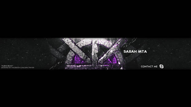 3D YouTube Banner - ''Purple Beast''