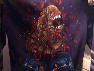 Alien chest burster (painted on hoodie)