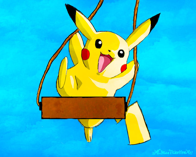 Pikachu Sliding Pikachus Swing by xXChaosValentineXx on DeviantArt