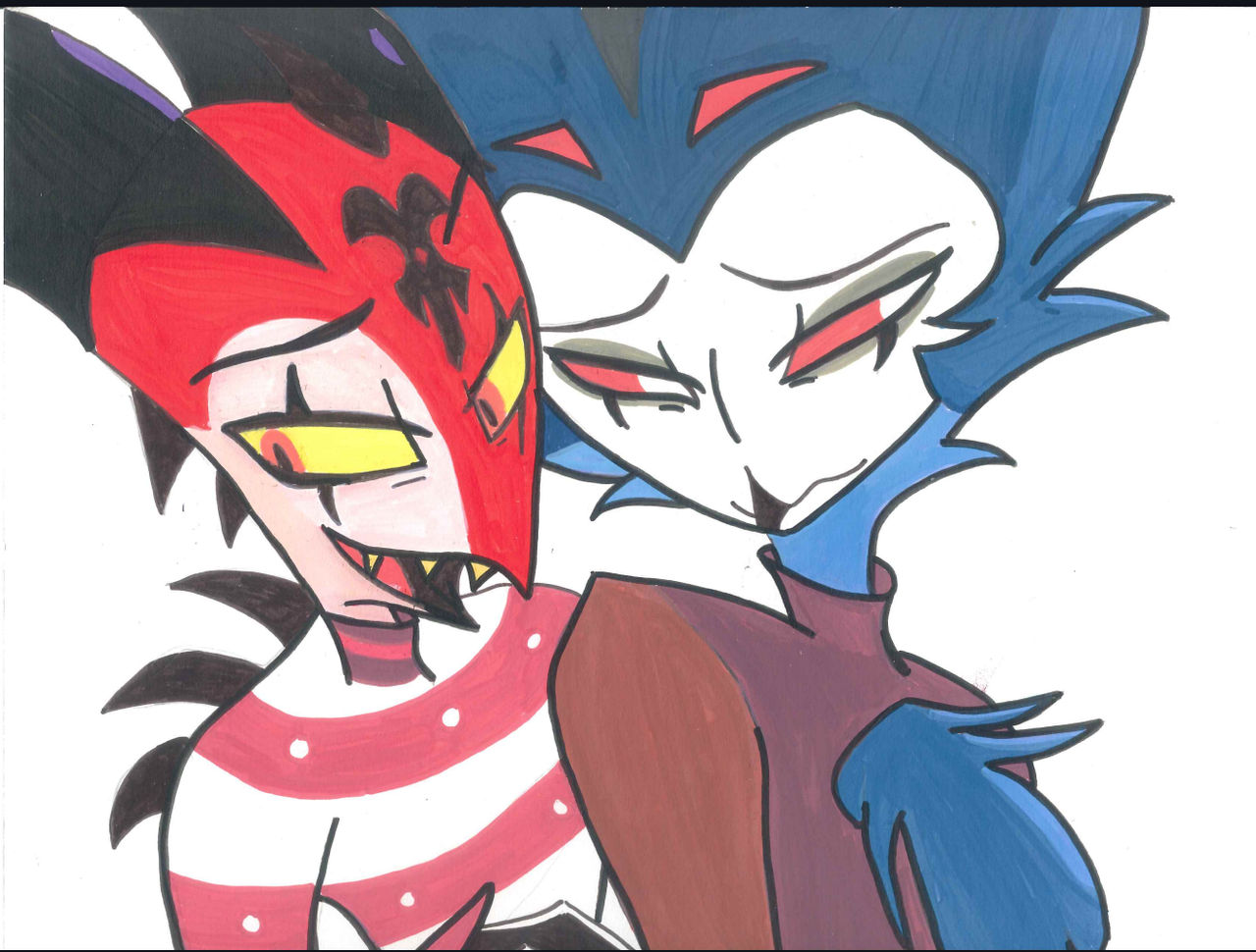 Stolitz Cuddle Stolas and Blitzo (Stolitz) by AbelFigueroa on DeviantArt