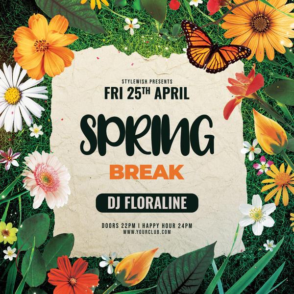 Spring Break Program Flyer Spring Break Flyer by styleWish on DeviantArt