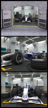 BMW Sauber F1 team Garage