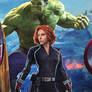 Black Widow Scarlett Johansson and Hulk