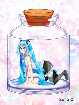 Hatsune miku in a bottle