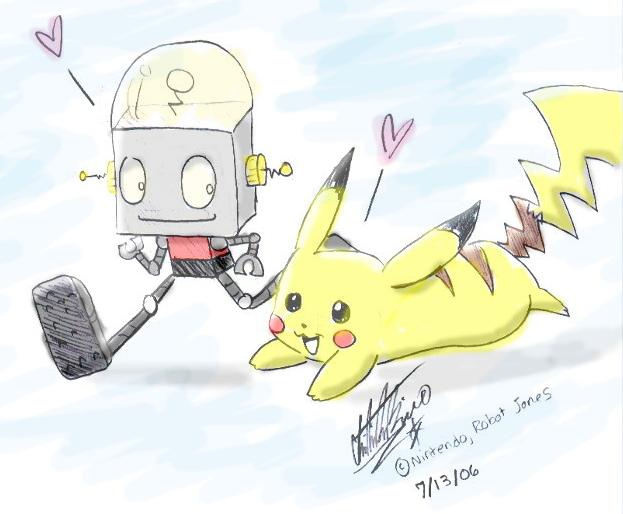 Robot Jones and Pikachu