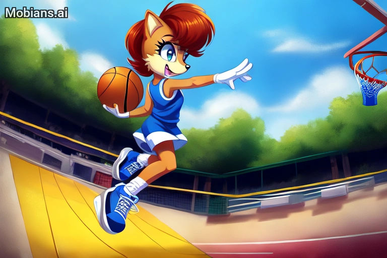 Sally Acorn About To Slam Dunk! by bvw1979 on DeviantArt