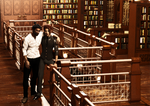 Arjun and Tobias in the library