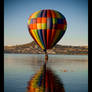 Flying over the water.