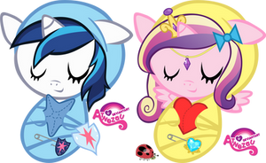 Newborn Shining Armour and Cadance