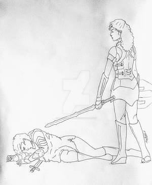 Joan D'Arc and Lady Sif by LaChicaRara