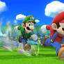 Mario and Luigi runners poses