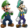 3D Luigi and 2D Luigi