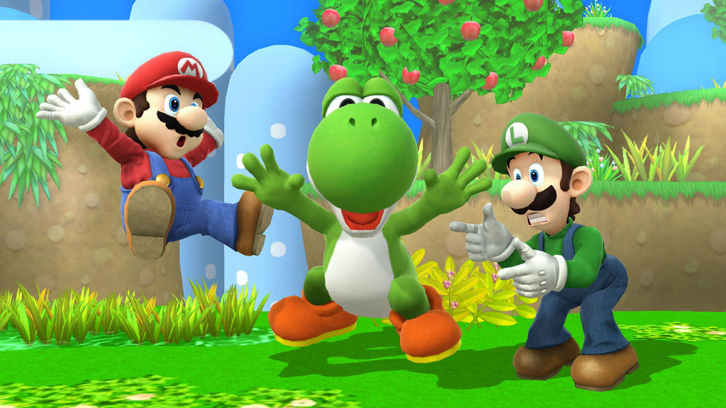 Mario and Luigi meets Yoshi by Banjo2015 on DeviantArt