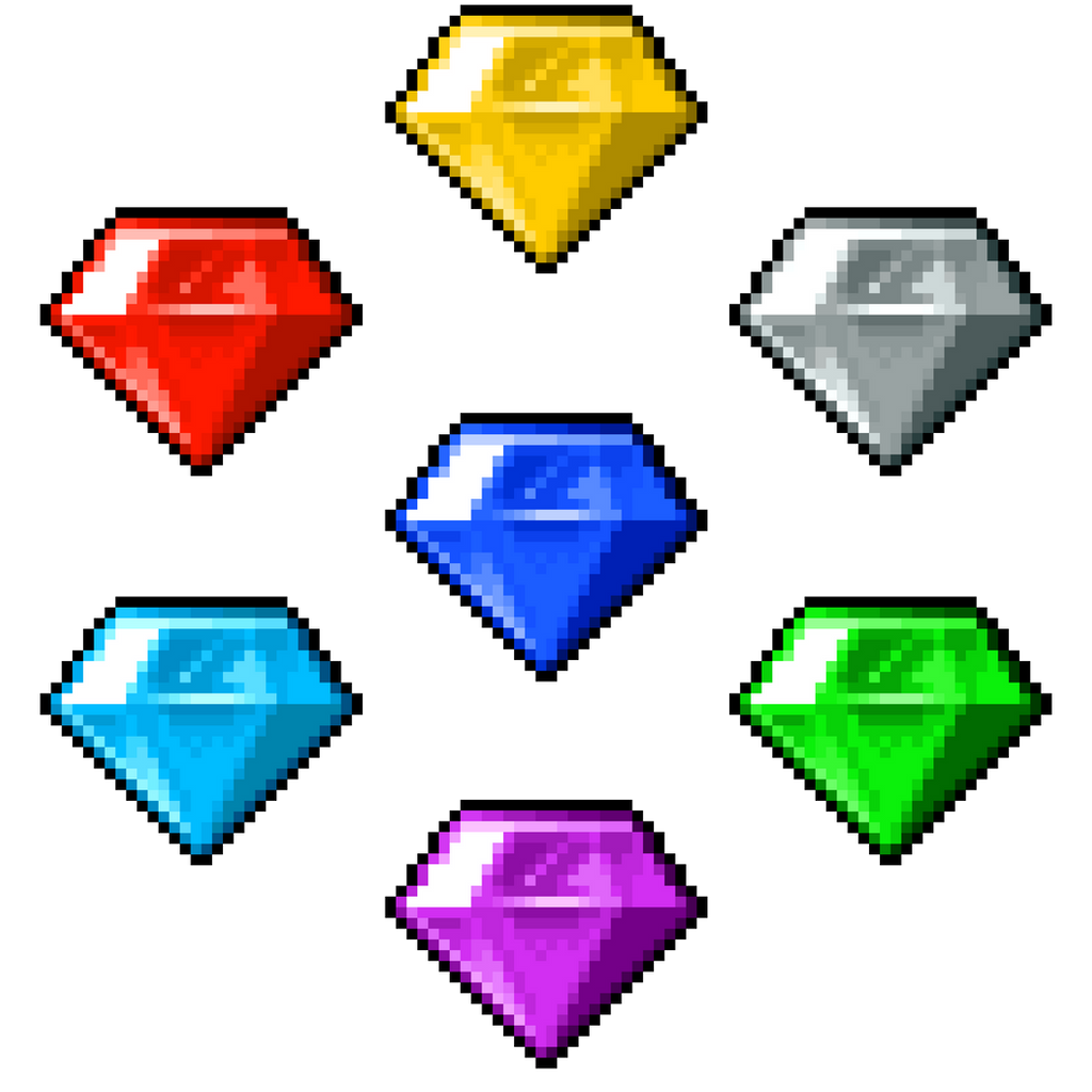 Chaos emeralds pixel by Banjo2015 on DeviantArt