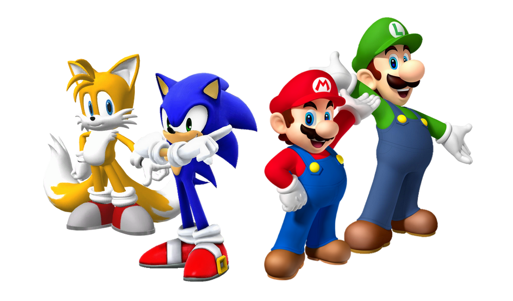 Mario Bros and Team Sonic by Banjo2015 on DeviantArt