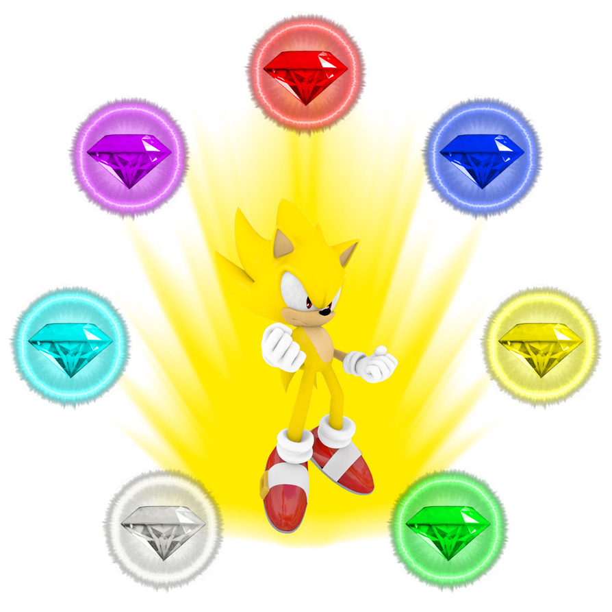Super Sonic with Chaos Emeralds by Banjo2015 on DeviantArt