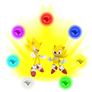 Super Sonic Classic and Modern with Chaos Emeralds