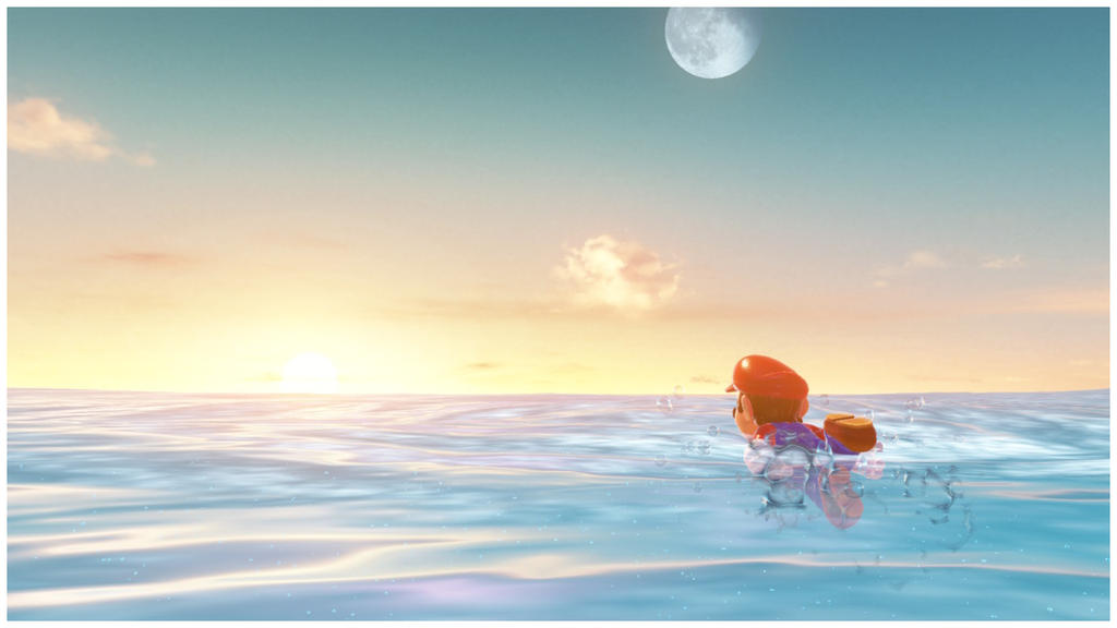 Mario Riding Sea Mario and the sea by Banjo2015 on DeviantArt
