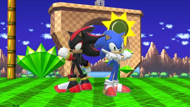 Sonic and Shadow in Green Hill Zone (5) by Banjo2015 on DeviantArt