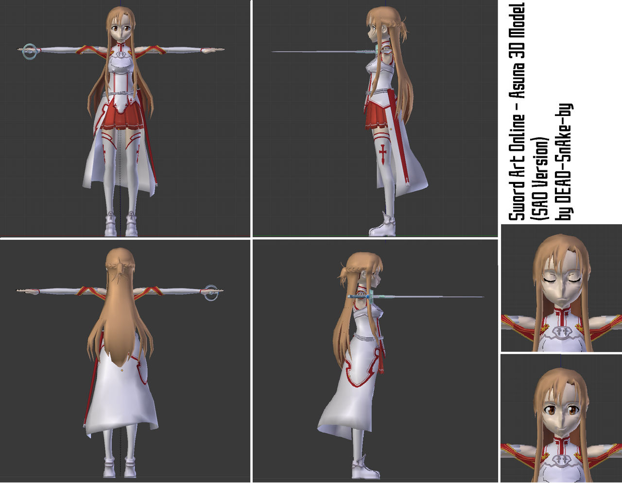 Sao Model Sword Art Online - Asuna 3D Model (SAO Version) by DEAD-SnAke-by on ...