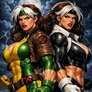 Doppelganger Varaints Rogue 616 vs Rogue 9876 Buttt-Bumping (GIF)