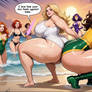 Rogue and Carol relaxing ass-to-ass on the beach 2