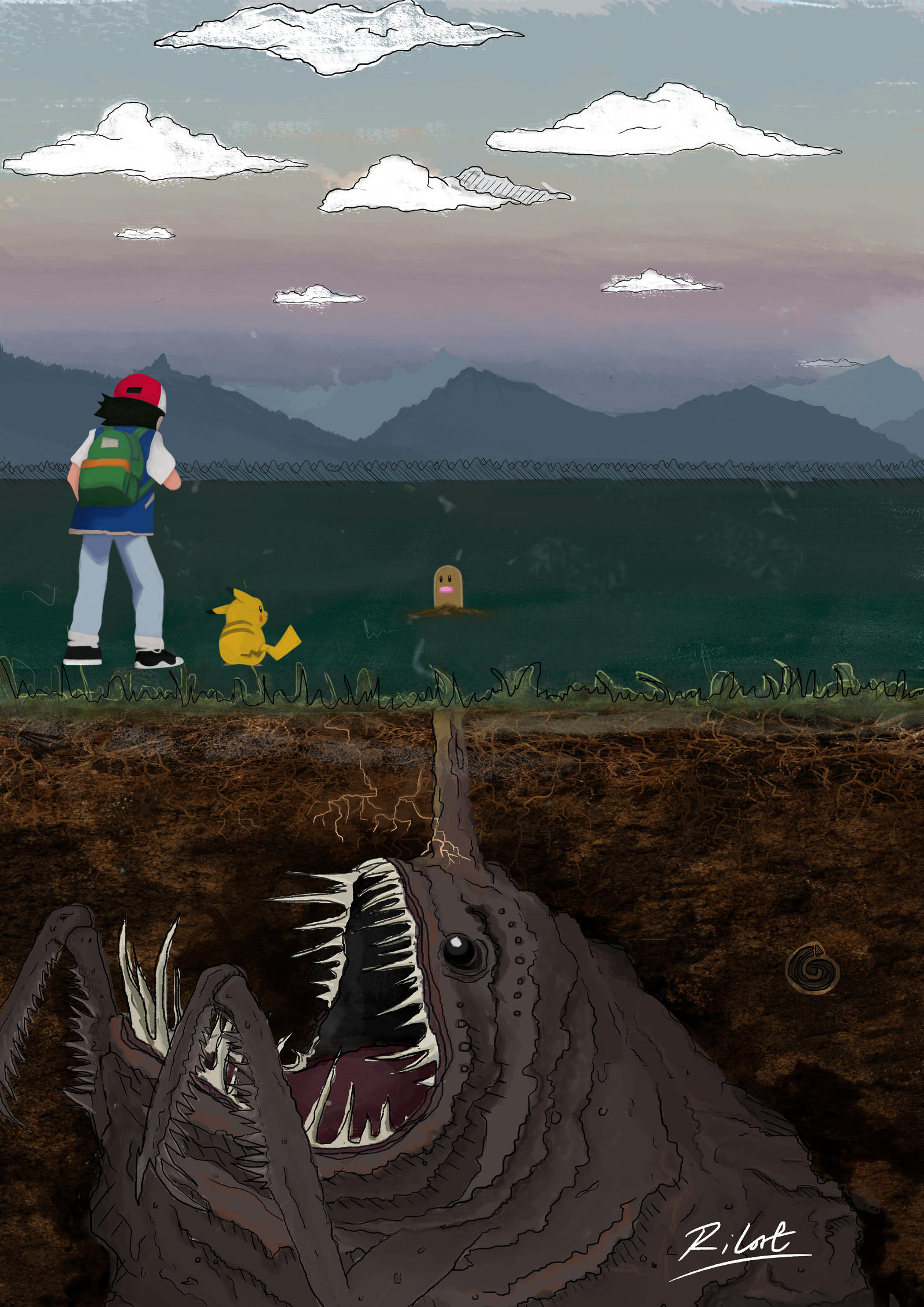 Diglett underground by RyanLaurenceThompson on DeviantArt
