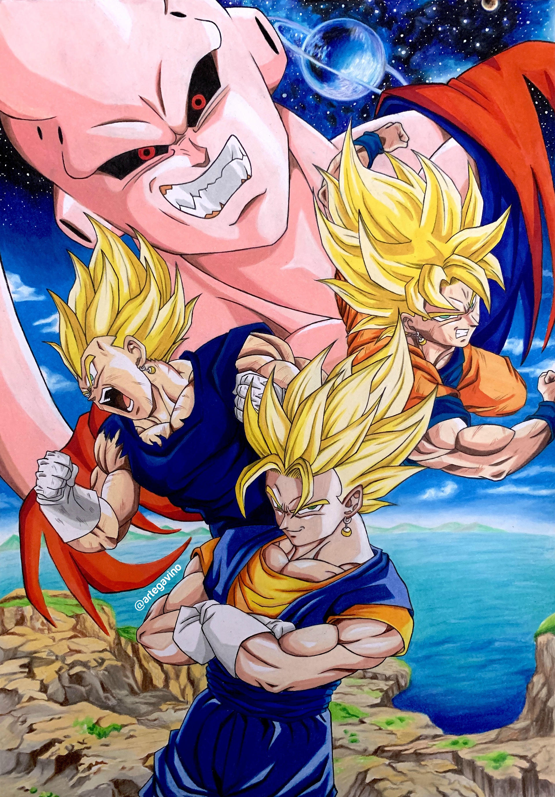 Majin Boo  Dragon ball super artwork, Dbz drawings, Dragon ball