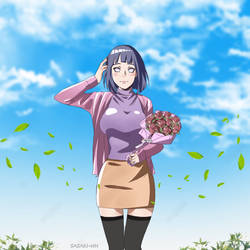 Hinataa y flores uwu