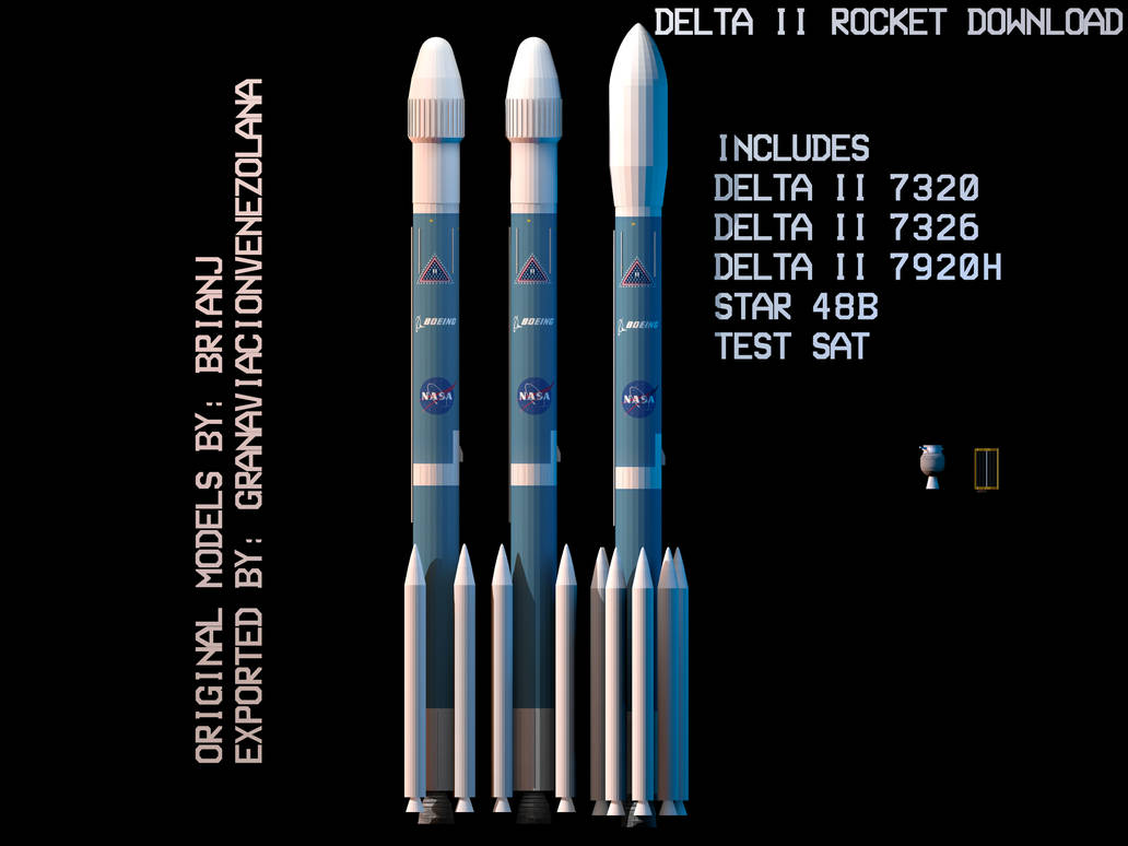 Delta Rockets Model delta II rocket 3d model download by HMSMaidNelson on DeviantArt