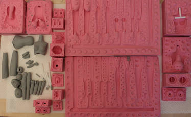 a full set of doll molds..