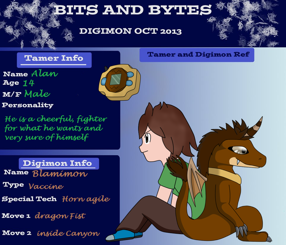 Bits and Bytes digimon oct app - Alan and Blam