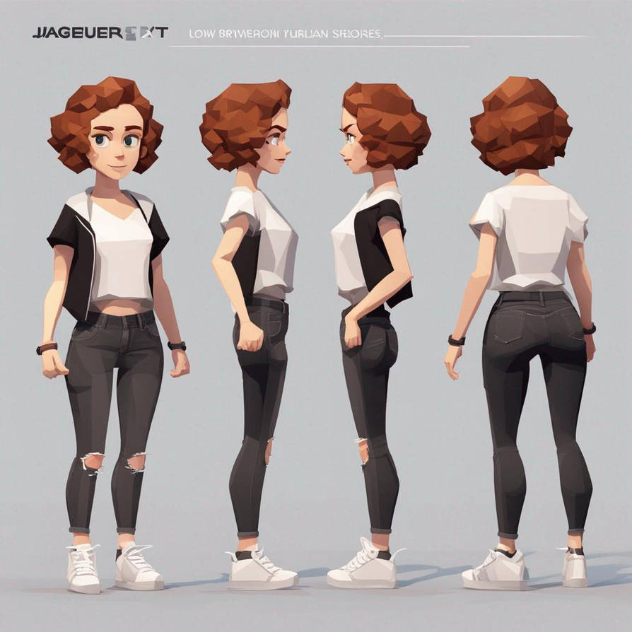 Character turn-around reference sheet, girl with s by desarii on DeviantArt