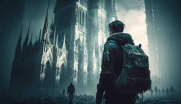 Saint Stephens Cathedral in dystopian Vienna