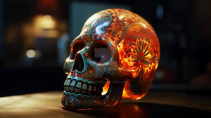 Ornamented Glass Skull 2