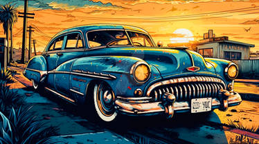 Classic Car Illustration 