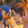 Classic Sonic and Modern Tails