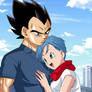 Bulma cuddles with Vegeta