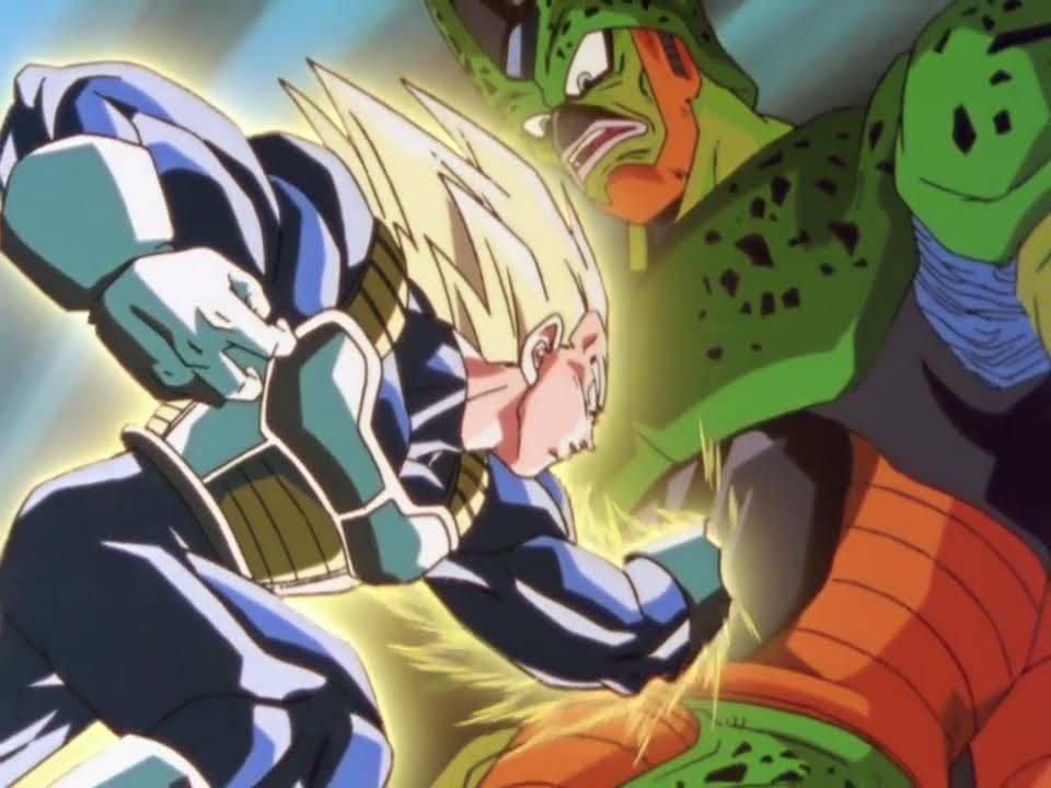 Vegeta punches Cell in the gut by LDawg211 on DeviantArt