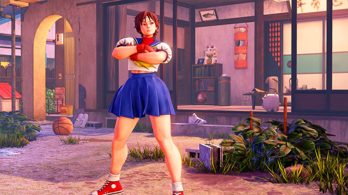 Sakura Kasugano Wearing Pantsu Story Outfit