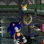 Sonic, Tails and Amy at Space Colony Ark