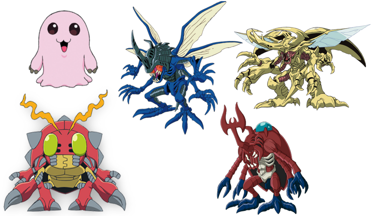 Digimon First Forms Tentomon's forms (Digimon Adventure) by L-Dawg211 on DeviantArt