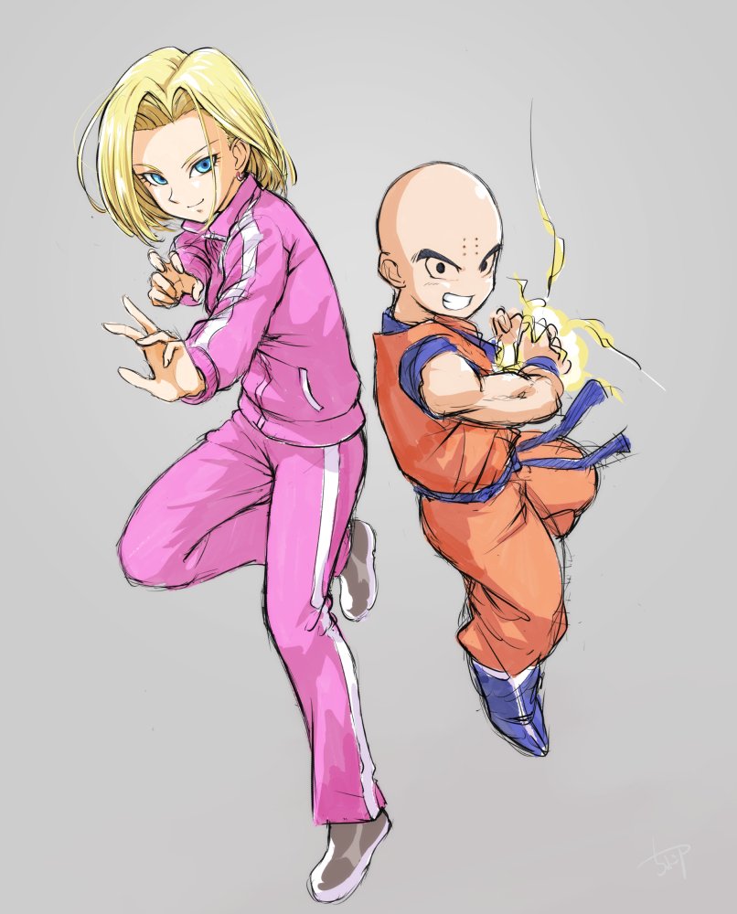 Android Krillin An awesome fanart of Krillin and Android 18 by L-Dawg211 on DeviantArt