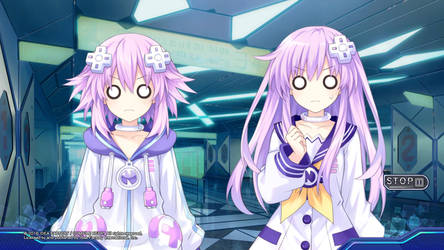 Neptune and Nepgear's shocked expression