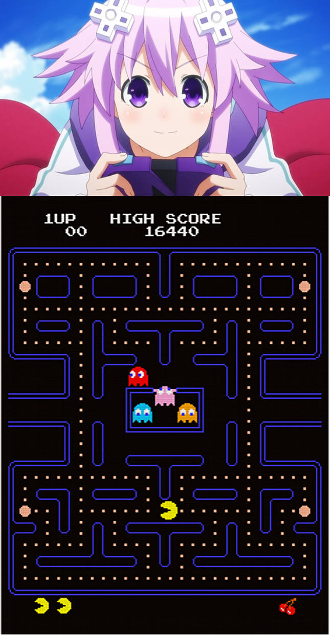 Neptune playing Pac-Man by L-Dawg211 on DeviantArt