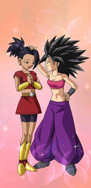 Caulifla giving Kale a headpat