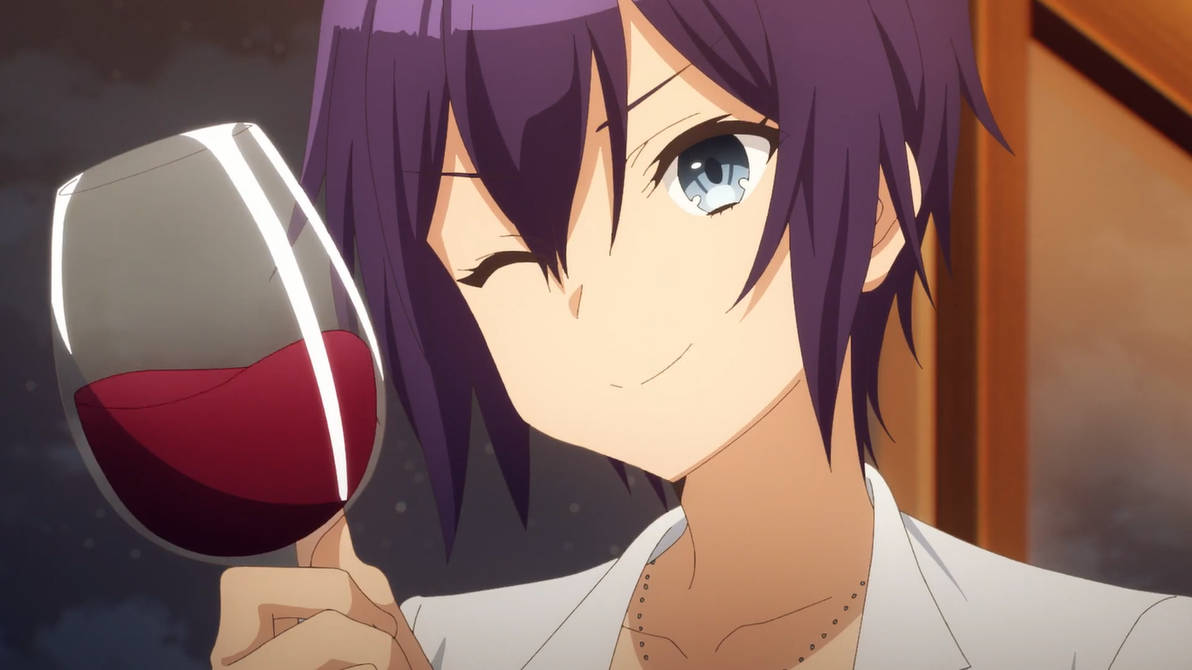 Linhua holding her drink with a cute wink by L-Dawg211 on DeviantArt