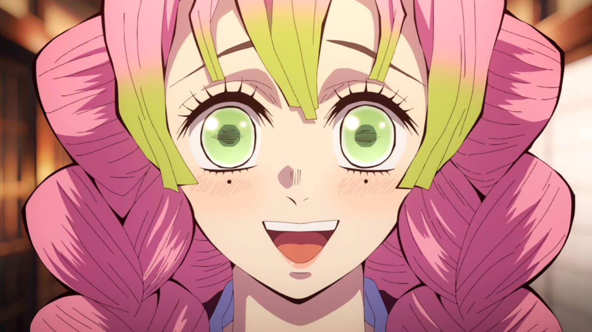 Closeup on Mitsuri's cute and beautiful face by L-Dawg211 on DeviantArt