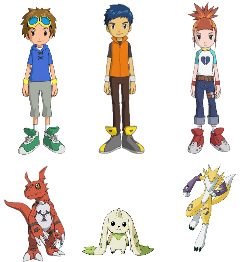 Three Main Tamers and their Digimon by L-Dawg211 on DeviantArt