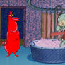 The Red Guy drops by Squidward's house